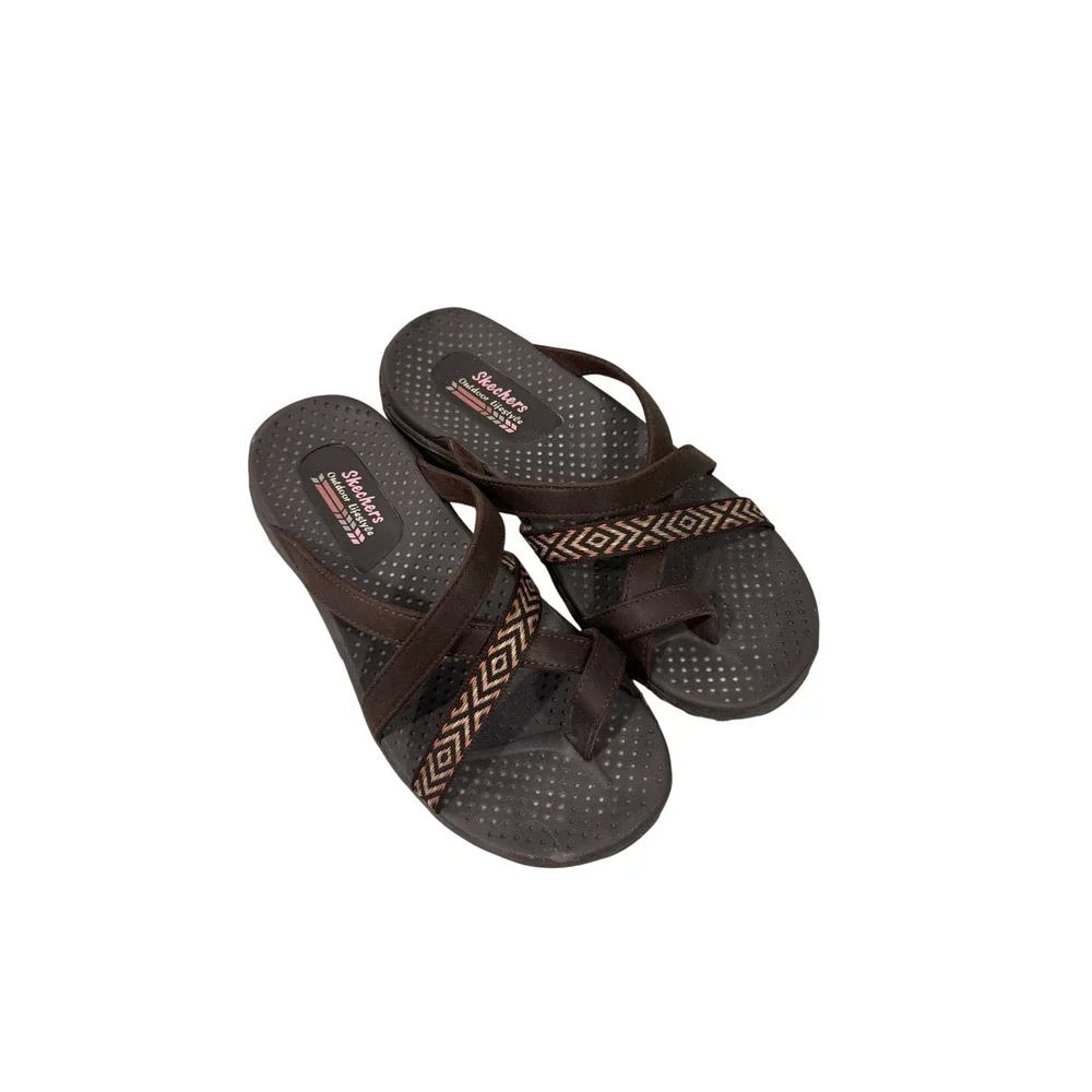 Skechers Reggae-Tireless Summer Toe Loop Thong Sandal Brown Women's 7